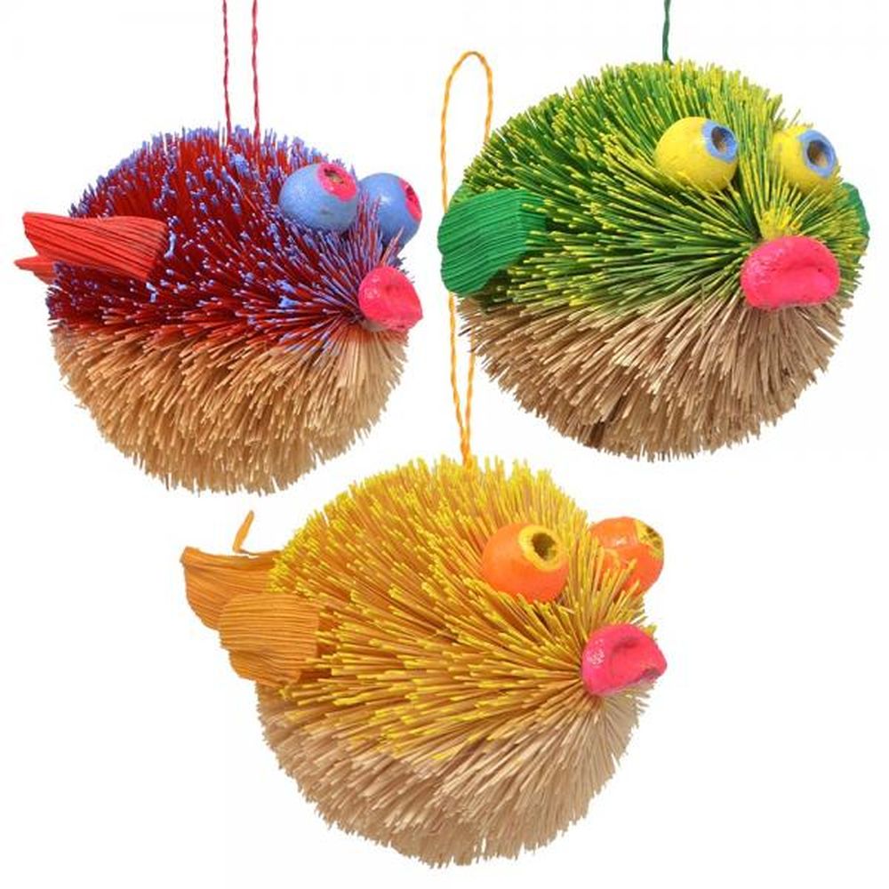 Brushart Bristle Brush Ornament Puffer Fish